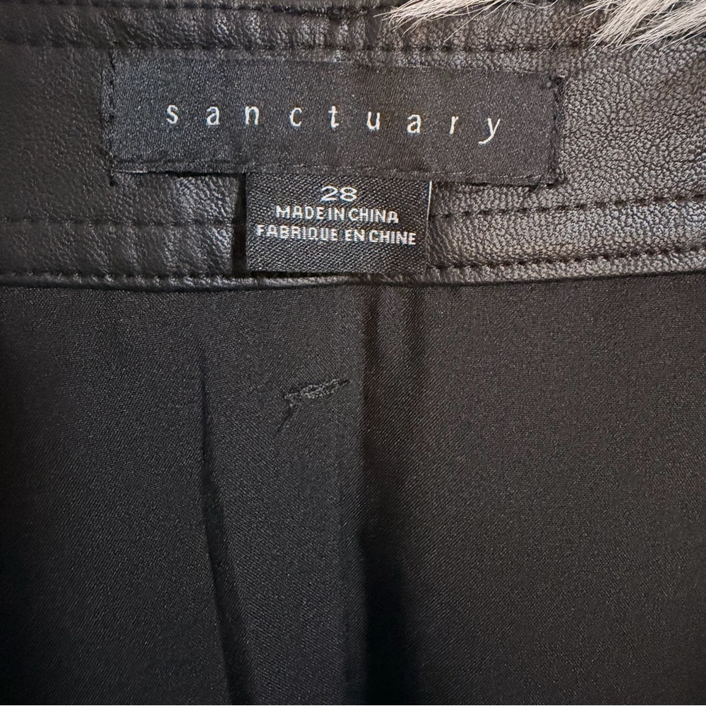 Sanctuary Faux Leather Midi Black Pencil Skirt - Picture 7 of 8